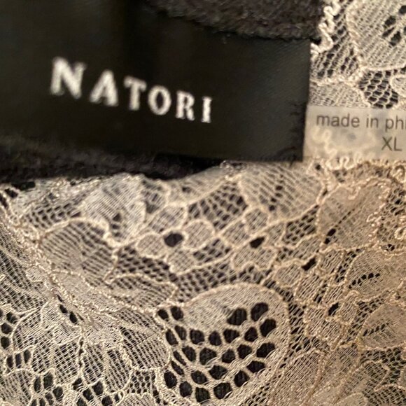 Natori LUXE Shangri-la Nightgown w/Lace Modal Blend Dark Gray XL NWT - Picture 3 of 7